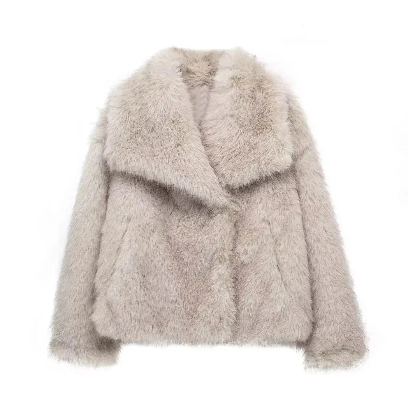 Chic Lapel Faux Fur Coat – Soft, Fluffy & Stylish Vichelar