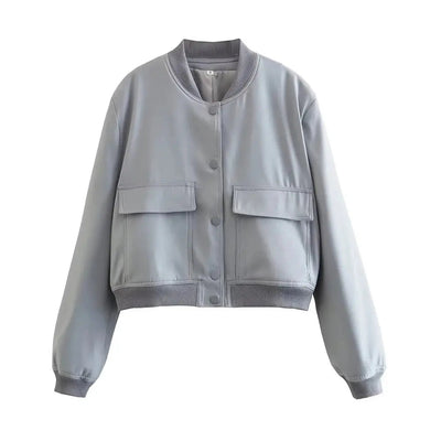 Big Pocket O-Neck Cropped Jacket Vichelar