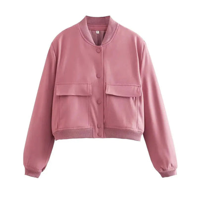 Big Pocket O-Neck Cropped Jacket Vichelar